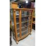 EMPIRE TIGER OAK CURIO  CABINET CURVED GLASS FRONT