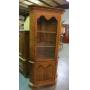 TELCITY CHERRY 2 DOOR LIGHTED CORNER CURIO CABINET