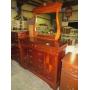CHERRY 7 DRAWER/2 DOOR DRESSER W/MIRROR