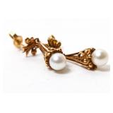 14kt GOLD AND PEARL EARRINGS