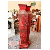 CHINESE PAPIER MACHE/WOOD COURT VASE