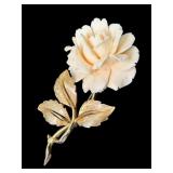 MARCEL BOUCHER CARVED FLOWER BROOCH