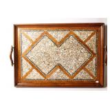 WALNUT TRAY WITH MOTHER OF PEARL INLAY