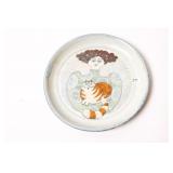 LADY w CAT PLATE