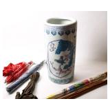 CHINESE CHINOISERIE UMBRELLA STAND