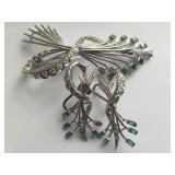 LADIES 18KT WHITE GOLD DIAMOND & EMERALD SET