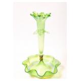 VICTORIAN URANIUM GLASS SINGLE EPERGNE