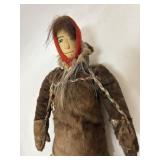 LEATHER AND FUR INUIT FEMALE DOLL