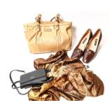 COACH BAG, WALLET AND SCARF, & GUCCI SHOES