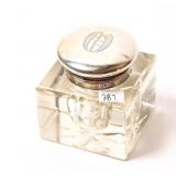 STERLING AND CRYSTAL INKWELL