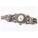 MARCASITE ARTICULATED DRAGONS LADIES' WRIST WATCH