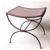 ANTIQUE STYLE LEATHER STOOL