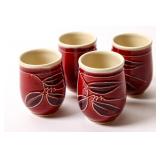 FOUR CANADIAN STUDIO POTTERY CUPS