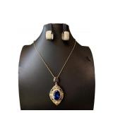SAPPHIRE BLUE CRYSTAL JEWELRY SET