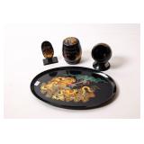 CHINESE LACQUER SMOKING SET