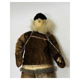 LEATHER AND FUR INUIT MALE DOLL