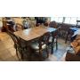 Vintage Hagerty oak dining room table with six