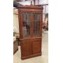Vintage Corner Cabinet with Cathedral Style Glass