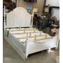 White Distressed King Size Farmhouse Bed With