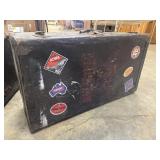 Vintage Steamer Trunk/Suitcase, with advertising