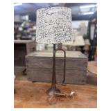 Brass Trumpet Lamp, Instrument Repurposed as Lamp.