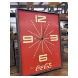 1970s Mid-Century Coca-Cola Clock Battery Operated