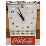 1960s Coca-Cola Wall Clock- Works- Atomic Pattern
