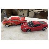 2 Die Cast Cars Cadillac & Ferrari