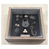 Civil War Shadow Box of Artifacts Vicksburg, MS