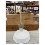 White Porcelain Shop Pendant Light, Needs Wiring