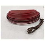 Vintage mid-century modern red wall sconce light.