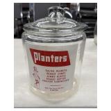 Large Planters Peanuts Display Jar w/ Lid. Vintage