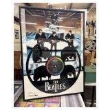 BEATLES Framed Die Cut Vinyl Record featuring the
