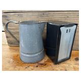 Antique Graniteware porcelain enamelware coffee
