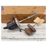 2 LID/PADDLES FOR DAZEY CHURN VINTAGE GLASS