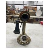 Brass Candlestick Rotary Style Telephone. Push