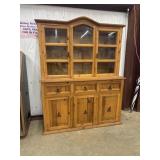 Rustic Mexican Pine Hutch China Cabinet