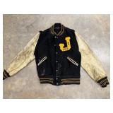 Vintage Letterman Jacket, Black/Yellow J, Butwin