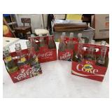 4 Cardboard 6-Packs of Vintage Soda Bottles, Some
