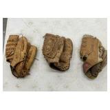 Vintage Baseball Gloves Including Spalding, and