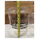 Large 11" Vintage Tomï¿½s Glass Snack Jar No Lid