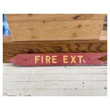FIRE EXT. ARROW SIGN WOOD PAINTED