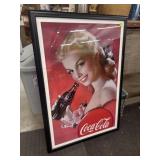 1950's Repro Coca-Cola Framed Poster. Image is a