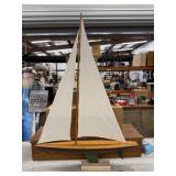 Large Model Sail Boat on Stand.