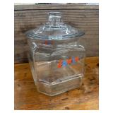 Vintage Lance Glass Cracker Jar with Lid