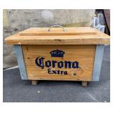 Corona Extra Wood Chest Cooler, Metal Lined