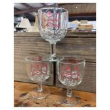 3 Budweiser Dimpled Beer Goblets, Glass