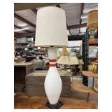 Vintage Bowling Pin Table Lamp with Shade