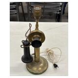Western Electric Brass Candlestick Telephone Lamp