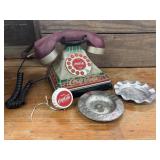 Coca-Cola Redial Telephone, Retro Style with Push